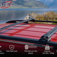 Roof Rack Cross Bars Black or Gray aluminum For Audı A4 Avant 2002 - 2004 Locked Design   Catch USA