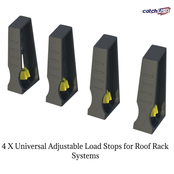 4x Universal Load Stops for Roof Rack Cross Bars | Adjustable Cargo Holders