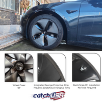 Aero Wheel Rim Cover Hubcap Replacement For Tesla Model 3 2019-2020 18''
