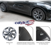 Symmetrical Wheel Rim Cover Hubcap Gray For Tesla Model Y 2020-2024 Gemini 19''