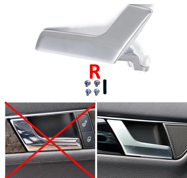 Door Handle Repair Kit Right Side Matte silver For Mercedes C250 C300 C350