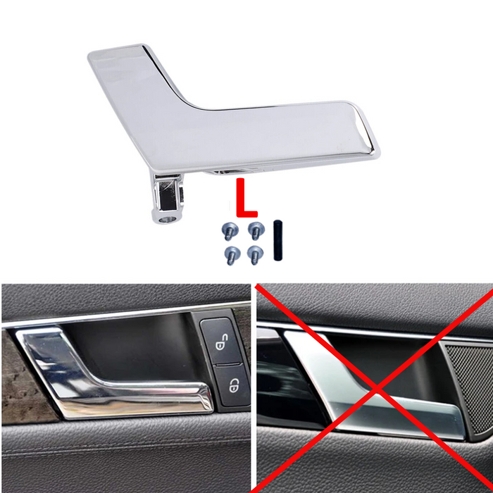 For Mercedes C250 C300 C350 Left Driver Side Chrom Inside Door Handle Repair Kit