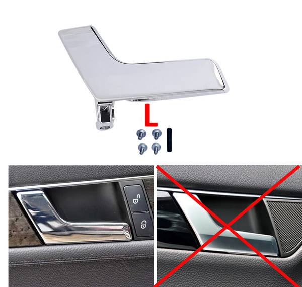For Mercedes C250 C300 C350 Left Driver Side Chrom Inside Door Handle Repair Kit