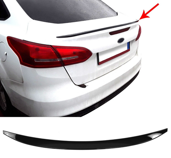 Spoiler Rear Trunk Boot Bodykit Plastic Piano Black For Ford Focus  2012-2018
