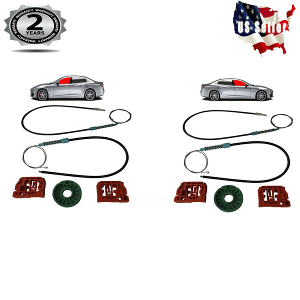 2X Maserati Quattroporte 2004-2011 Window Regulator Repair Kit Front Right +Left