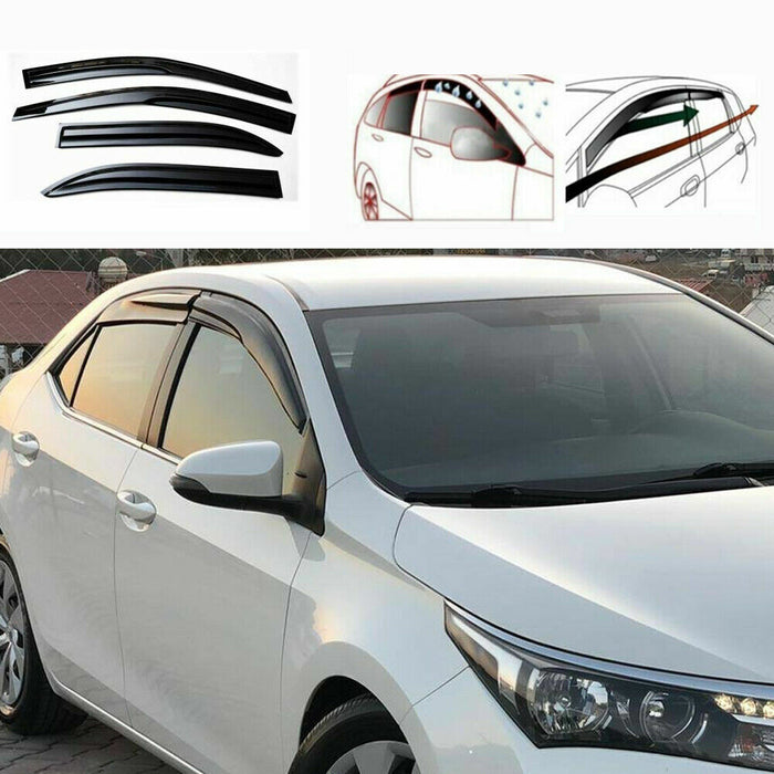 Smoke Window Visors 4x Set Fits VW Jetta 2011-2018 4-Door Rain/Sun/Wind Guard