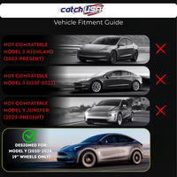 Symmetrical Wheel Rim Cover Hubcap Gray For Tesla Model Y 2020-2024 Gemini 19''