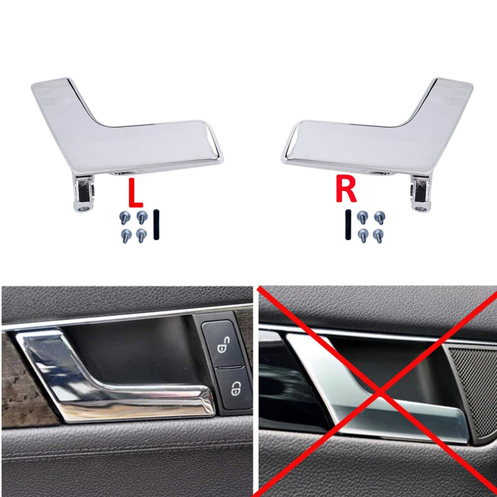For Mercedes C250 C300 C350 Left & RightSide Chrom Inside Door Handle Repair Kit