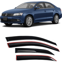 Smoke Window Visors 4x Set Fits VW Jetta 2011-2018 4-Door Rain/Sun/Wind Guard