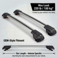 Catch Usa Car Roof Rack Cross Bars For Volvo Xc70 1998- 2016 Black or Gray Aluminum Lockable