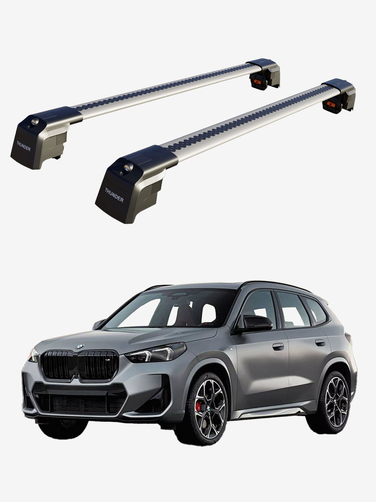 Barre Portatutto Tetto Apline Per BMW X1 F48 (2016-2022) - Modello ACE-2, Nere, Carico 75 Kg