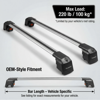 Catch USA LLC Car Roof Rack Cross Bars Black & Gray Aluminum For MERCEDES BENZ GLC CLASS 2016-2022 Anti Theft system Lockable