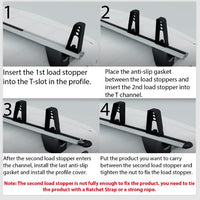 4x Universal Load Stops for Roof Rack Cross Bars | Adjustable Cargo Holders